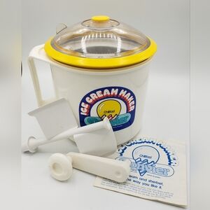 Vintage Donvier Chillfast Ice Cream Maker + Accessories – Manual Hand-Crank